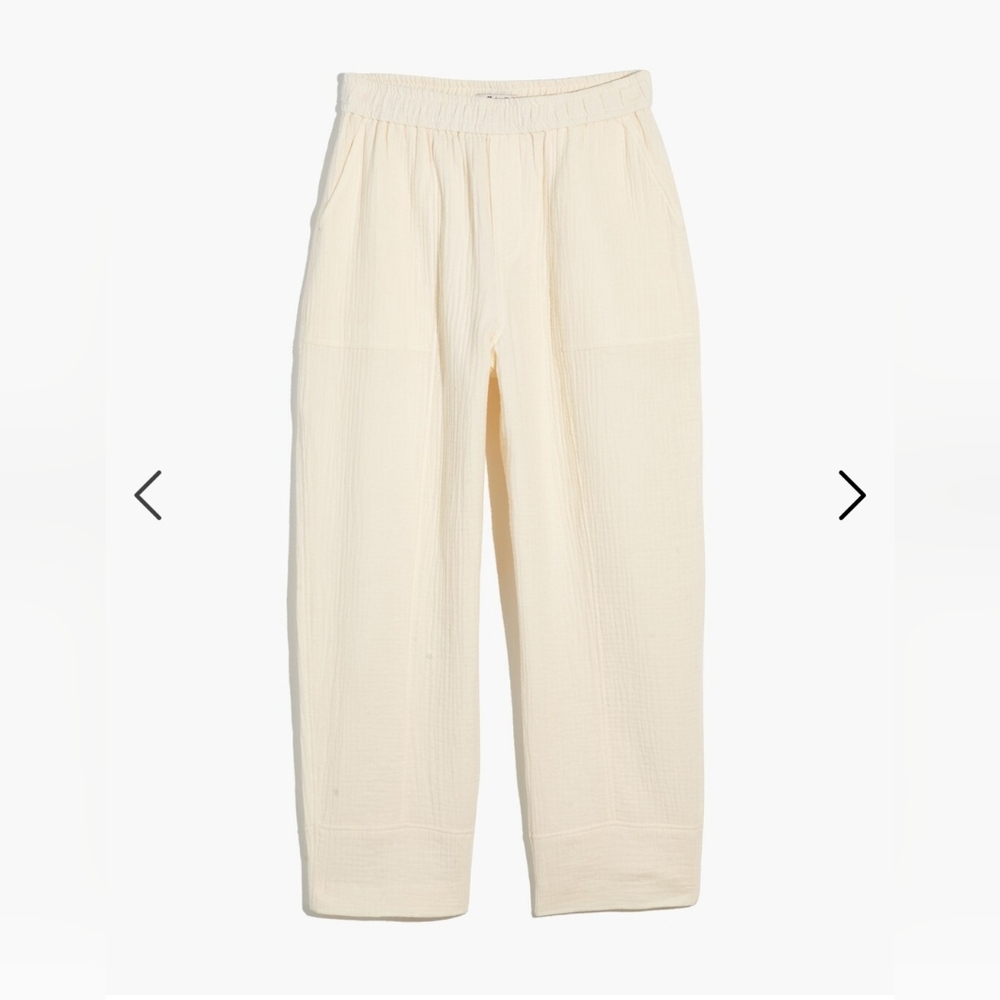 Madewell Lightspun Pull-On Balloon Pants Cotton Gauze Slacks Size XL